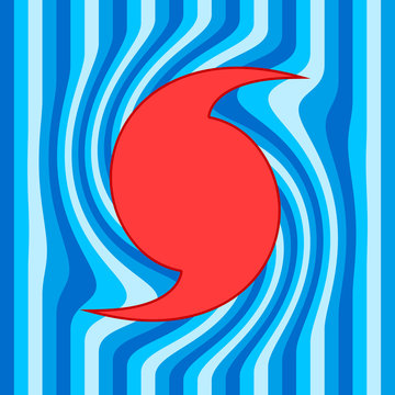 Hurricane over ocean, vector illustration