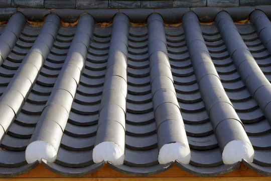 Korean tradition, appearance of tile roof of Hanok(Korean traditional house)