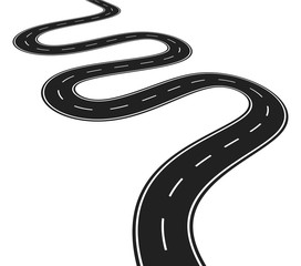 Road isolated on white Vector illustration