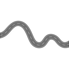 Road isolated on white Vector illustration