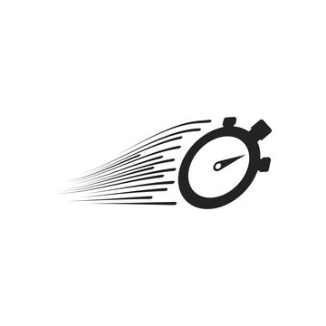 Stopwatch with trails speed icon