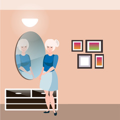 Pretty girl with mirror.