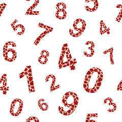 Seamless pattern with numbers, mathematics background. Vector illustration