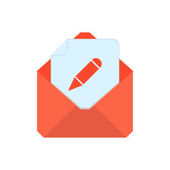 Mail symbol. Envelope icon. Edit envelope. Sign design