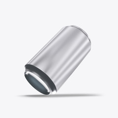 3D render metal cans on a white background