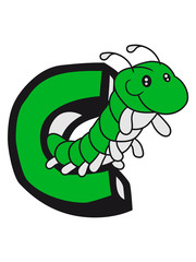 caterpillar raupe insekt tausendfüßler buchstabe C anfangsbuchstabe initialen abc großbuchstabe name vorname