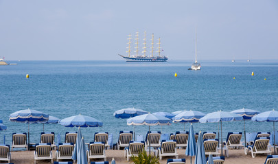 a beach in Cannes, in the famous French Riviera © nito