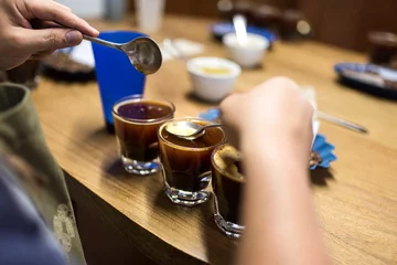 Professional coffee cupping, coffee tasting © Benedict