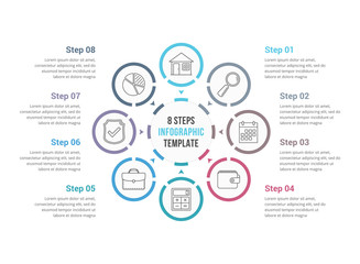 Circle Infographics with Eight Elements