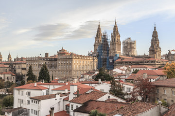 Fototapeta na wymiar General city view of Santiago de Compostela,Spain.