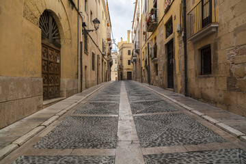 Old street in Tarragona,Spain.