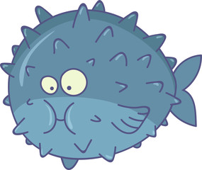 Puffer Fish Cartoon in vector