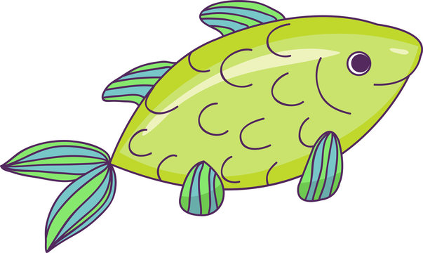 Cartoon fish. Vector illustration .