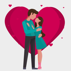 Couple in love. Stylized vector illustration.