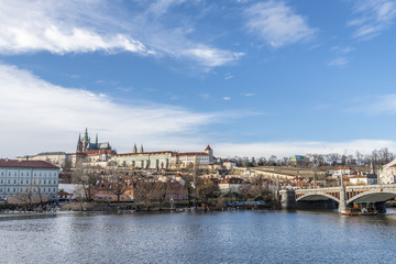 Obraz premium Blue sky over the river Vltava