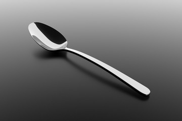 Silver spoon on a table