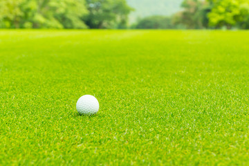 Golf ball on the green  Close up.