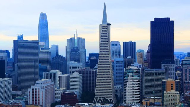 Timelapse of the San Francisco, California skyline 4K