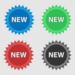 Stickers New, stickers for packaging. Elements of the online store. Vector objects.