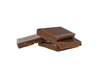 chocolate bars isolated on white background