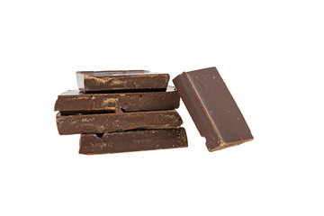 chocolate bars isolated on white background