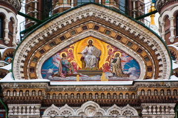 Fototapeta na wymiar Detail of Church of Savior on Spilled Blood, St. Petersburg, Russia