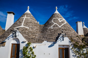 Fototapeta na wymiar Alberobello With Trulli Houses - Apulia, Italy