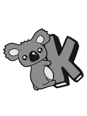 australien koala bär süß niedlich buchstabe K anfangsbuchstabe initialen abc großbuchstabe name vorname