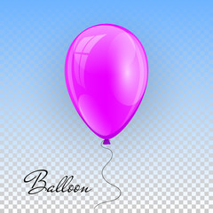3d Realistic Colorful Balloon. Holiday illustration of flying glossy balloon. Vector Illustration
