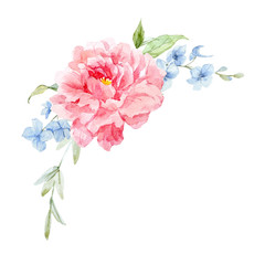 Watercolor floral composition
