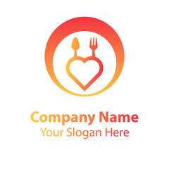 Love food logo design, food logo design