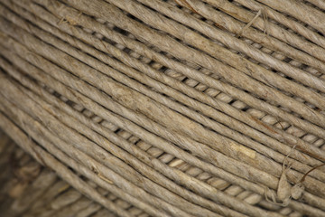 paper thread rolled into a ball, background 