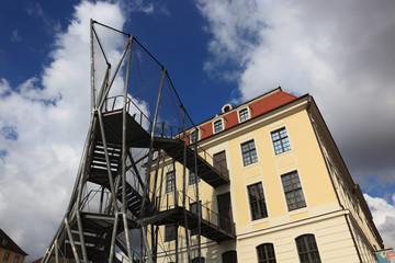 Fototapeta na wymiar Das Landhaus, heute Stadtmuseum, mit der Rettungstreppe, Dresden, Sachsen, Deutschland