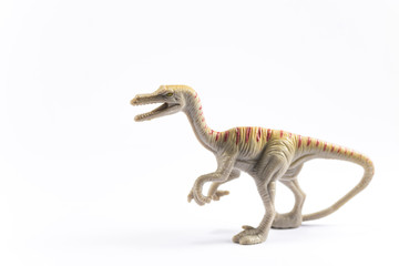 Fototapeta na wymiar Velociraptor toy (white background)
