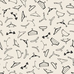 Doodle seamless clothes hangers pattern