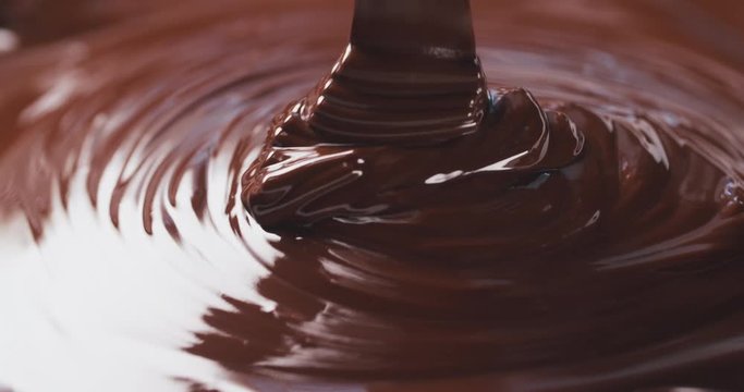 dark melted chocolate flow
