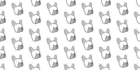 dog Seamless french bulldog vector Pattern isolated wallpaper background white