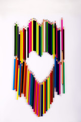 Heart of colored pencils