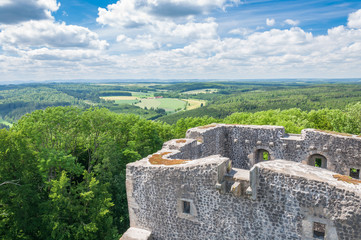 Fototapeta na wymiar Beautiful landscape in Germany with an old ruined castle