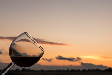 Wine at sunset