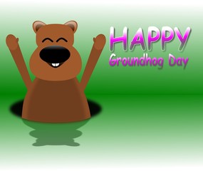 Happy Groundhog Day card design