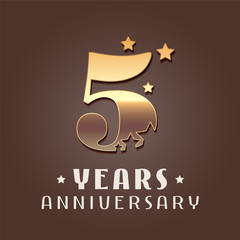 5 years anniversary vector icon, logo