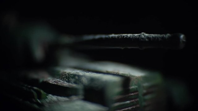 Toy tank focus on the trunk