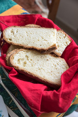 Slices of Apulian bread from Italy