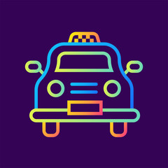 Outline icon Taxi. Hotel services. Suitable for print, website and presentation