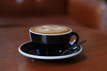 coffee latte art in coffee shop cafe