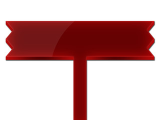 3D signs isolated illustration red color