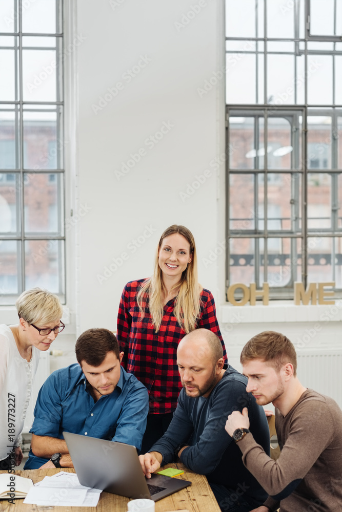 Wall mural Group of diverse business people in a meeting