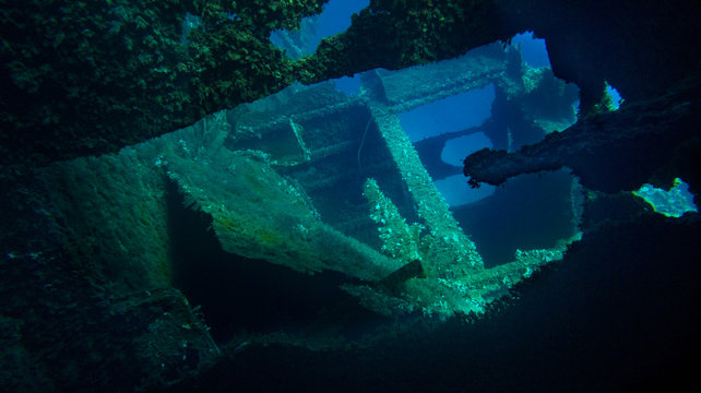 Schiffswrack Blick nach Au&szlig;en