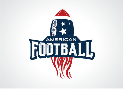 American Football Fire Logo Template Design Vector, Emblem, Design Concept, Creative Symbol, Icon